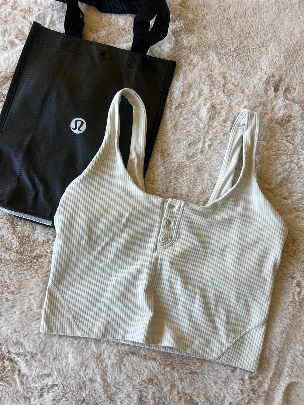 Lululemon Align™ Ribbed Henley Tank Top Off White, Bag included!